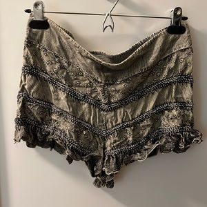 Free People shorts with frilled hem